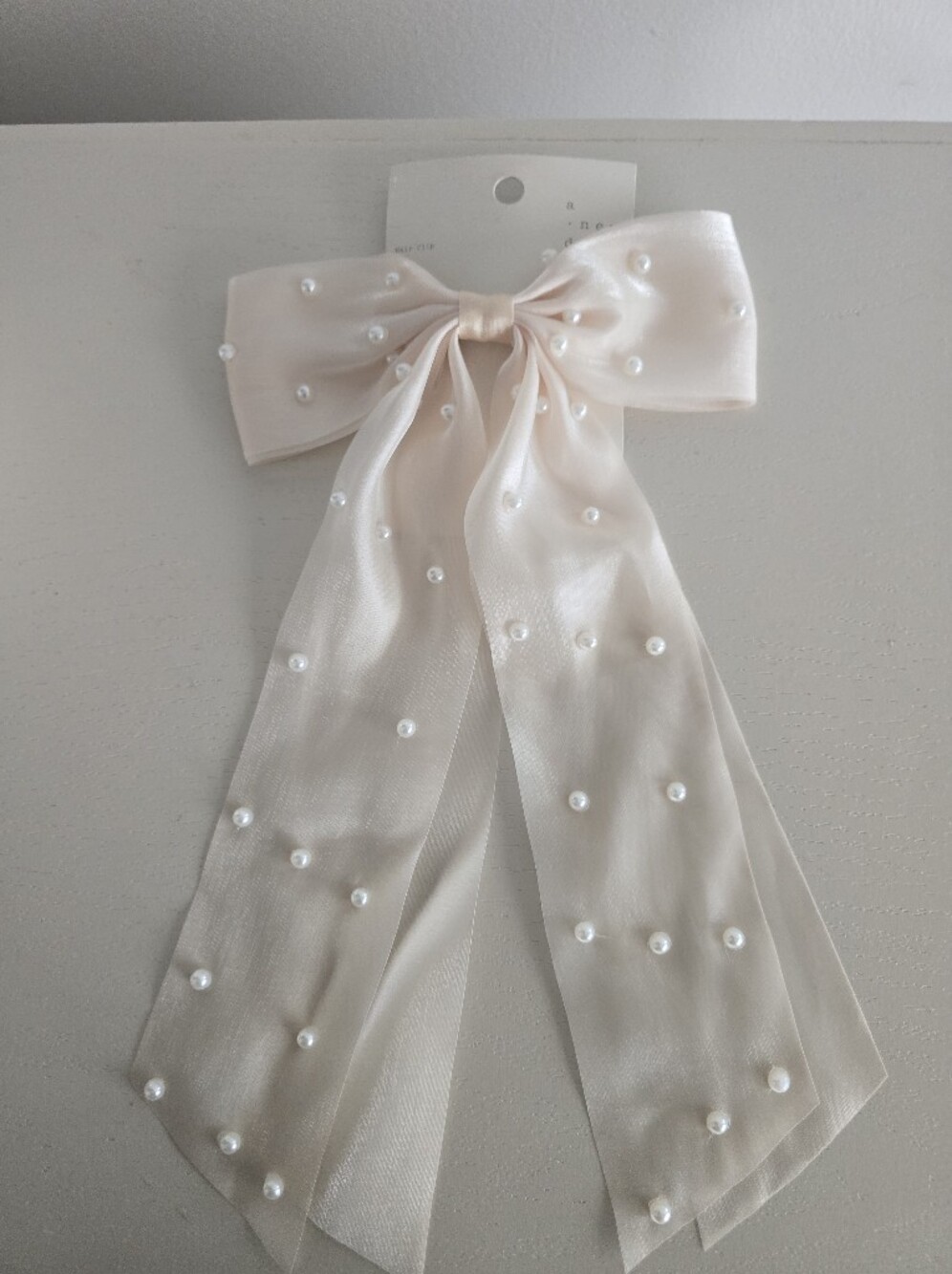 A New Day Pearl Bow Barrette Hair Clip